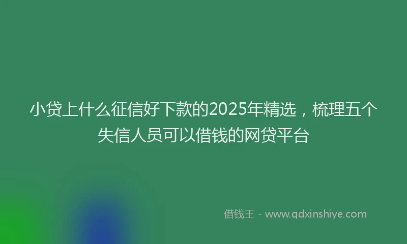 小贷上什么征信好下款的2025年精选，梳理五个失信人员可以借钱的网贷平台