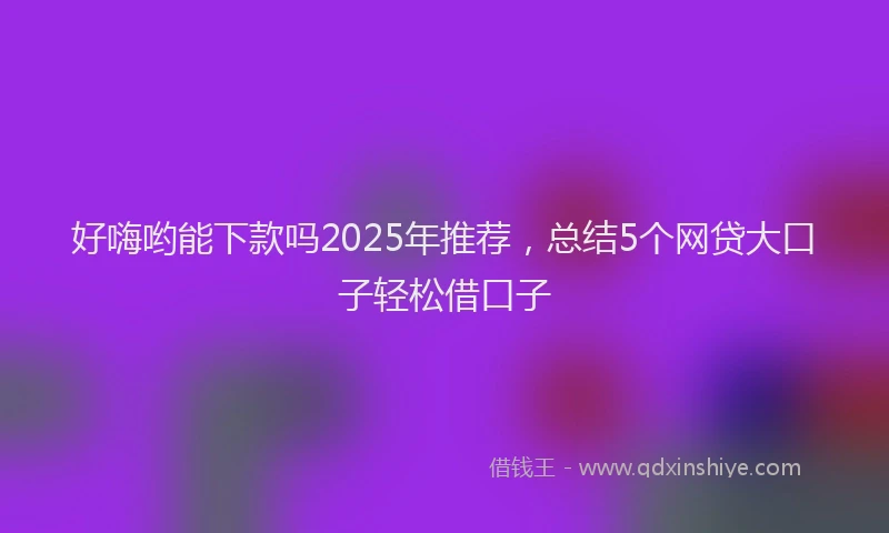 好嗨哟能下款吗2025年推荐，总结5个网贷大口子轻松借口子