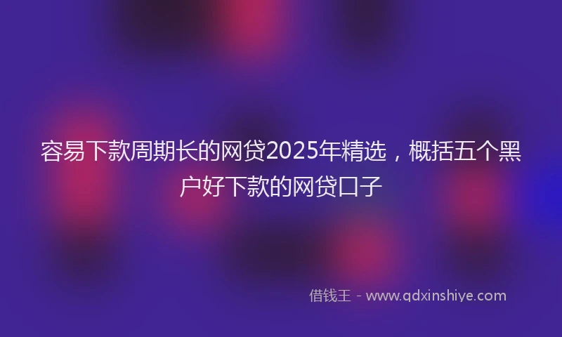 容易下款周期长的网贷2025年精选，概括五个黑户好下款的网贷口子