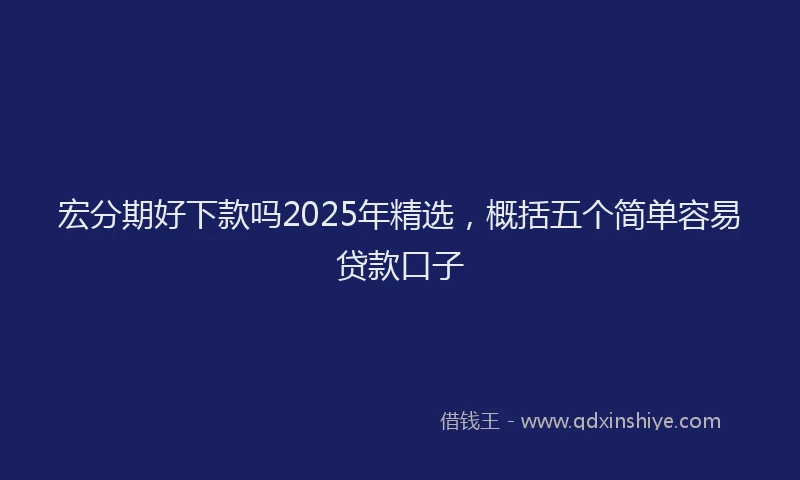 宏分期好下款吗2025年精选，概括五个简单容易贷款口子