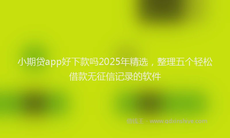 小期贷app好下款吗2025年精选，整理五个轻松借款无征信记录的软件