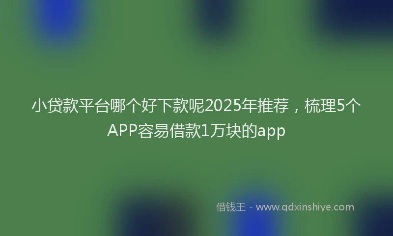 小贷款平台哪个好下款呢2025年推荐，梳理5个APP容易借款1万块的app