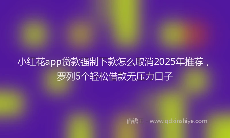 小红花app贷款强制下款怎么取消2025年推荐，罗列5个轻松借款无压力口子