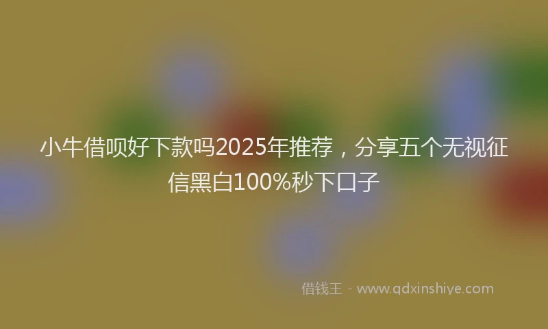 小牛借呗好下款吗2025年推荐，分享五个无视征信黑白100%秒下口子