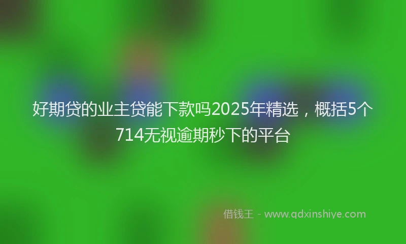 好期贷的业主贷能下款吗2025年精选，概括5个714无视逾期秒下的平台