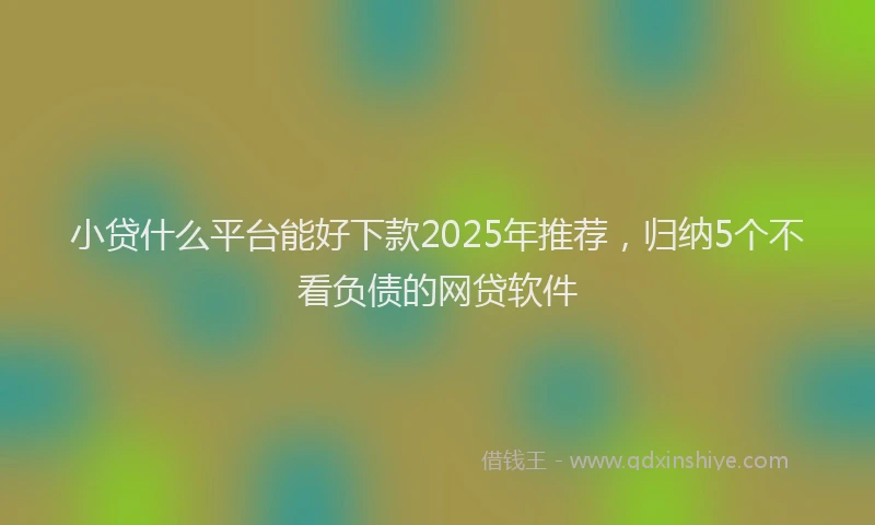 小贷什么平台能好下款2025年推荐，归纳5个不看负债的网贷软件