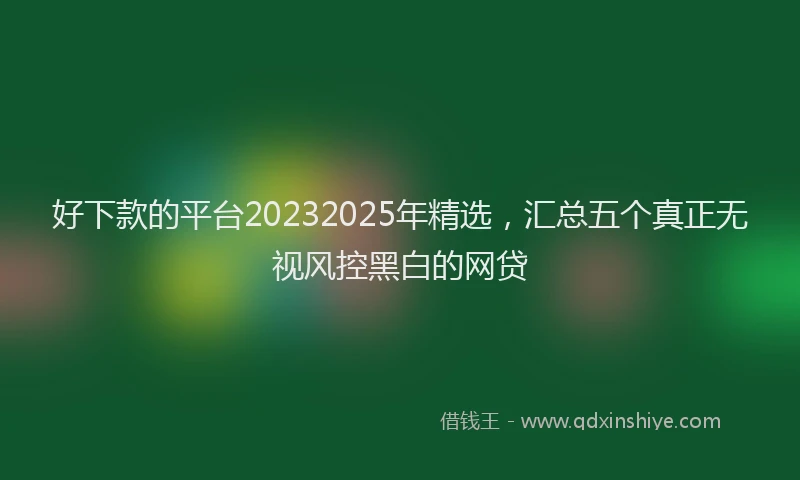 好下款的平台20232025年精选，汇总五个真正无视风控黑白的网贷