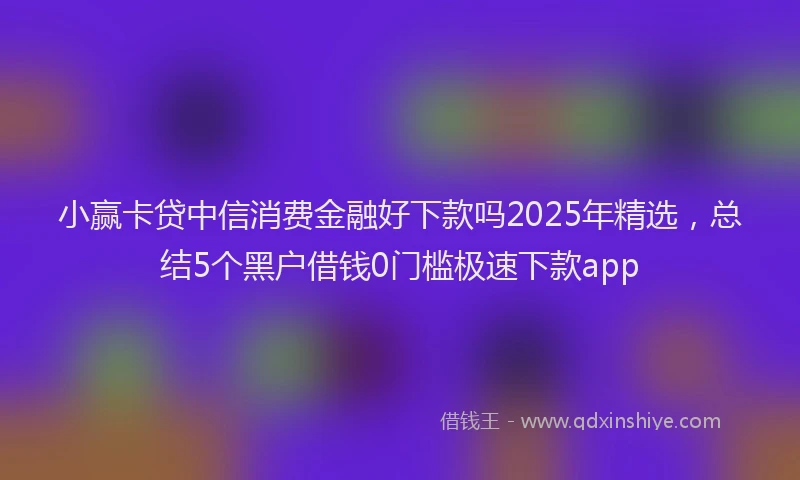 小赢卡贷中信消费金融好下款吗2025年精选，总结5个黑户借钱0门槛极速下款app