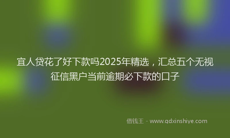 宜人贷花了好下款吗2025年精选，汇总五个无视征信黑户当前逾期必下款的口子