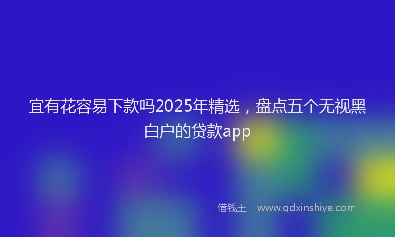 宜有花容易下款吗2025年精选，盘点五个无视黑白户的贷款app