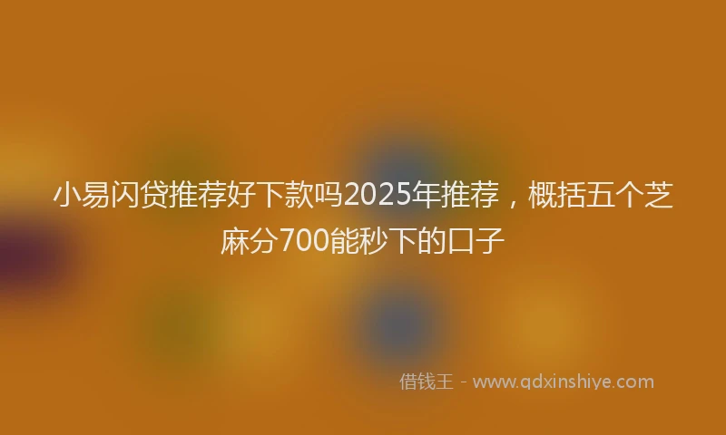 小易闪贷推荐好下款吗2025年推荐，概括五个芝麻分700能秒下的口子
