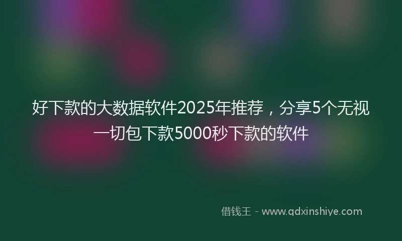好下款的大数据软件2025年推荐，分享5个无视一切包下款5000秒下款的软件