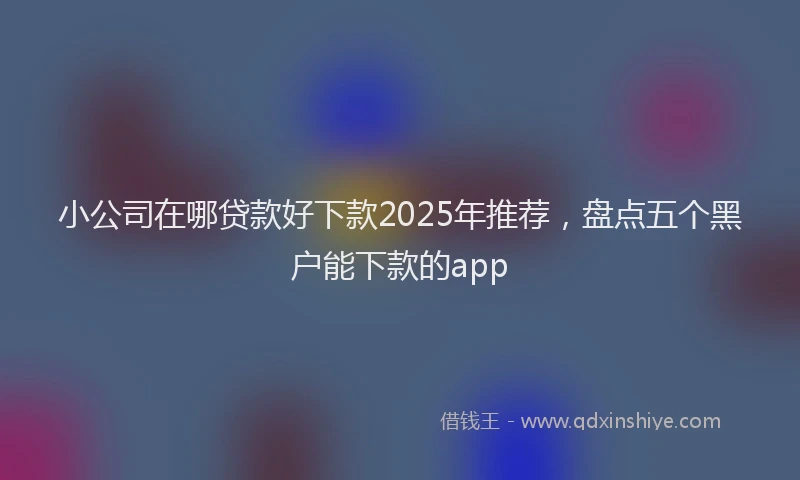 小公司在哪贷款好下款2025年推荐，盘点五个黑户能下款的app