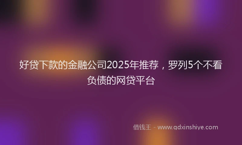 好贷下款的金融公司2025年推荐，罗列5个不看负债的网贷平台