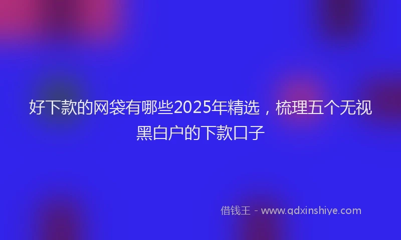 好下款的网袋有哪些2025年精选，梳理五个无视黑白户的下款口子