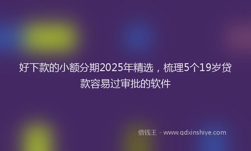 好下款的小额分期2025年精选，梳理5个19岁贷款容易过审批的软件