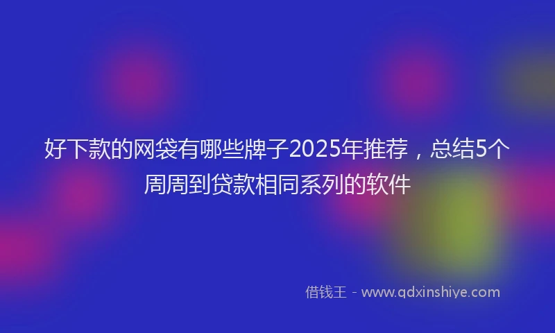 好下款的网袋有哪些牌子2025年推荐，总结5个周周到贷款相同系列的软件