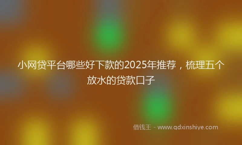小网贷平台哪些好下款的2025年推荐，梳理五个放水的贷款口子
