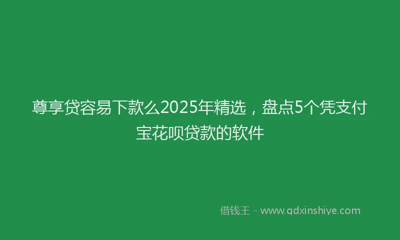 尊享贷容易下款么2025年精选，盘点5个凭支付宝花呗贷款的软件