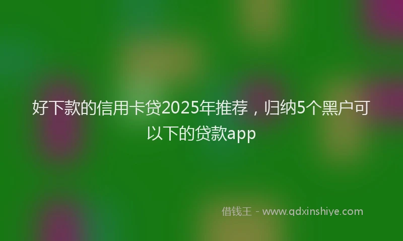好下款的信用卡贷2025年推荐，归纳5个黑户可以下的贷款app