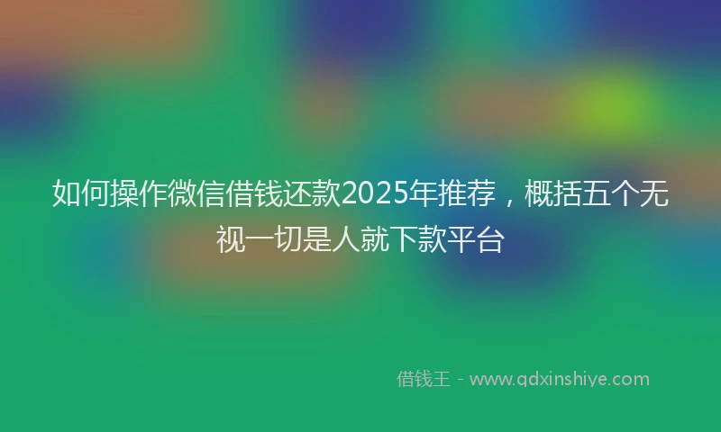 如何操作微信借钱还款2025年推荐，概括五个无视一切是人就下款平台