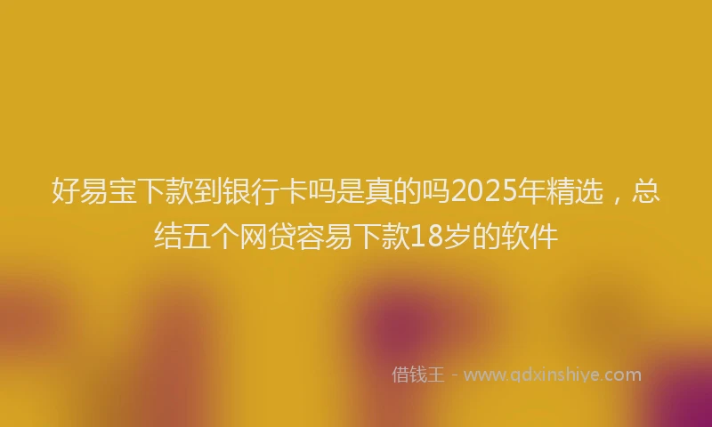 好易宝下款到银行卡吗是真的吗2025年精选，总结五个网贷容易下款18岁的软件