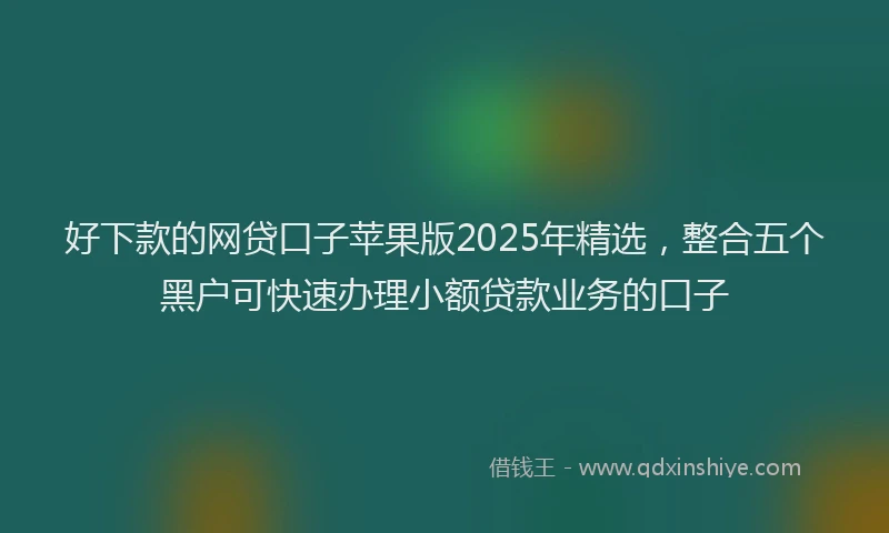 好下款的网贷口子苹果版2025年精选，整合五个黑户可快速办理小额贷款业务的口子