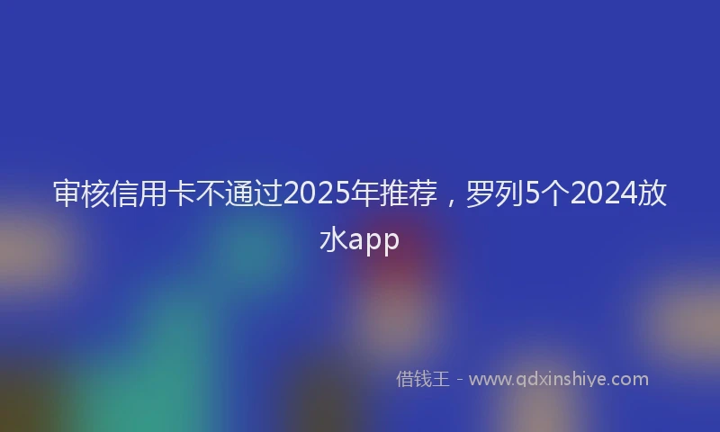 审核信用卡不通过2025年推荐，罗列5个2024放水app