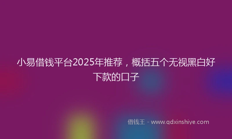 小易借钱平台2025年推荐，概括五个无视黑白好下款的口子