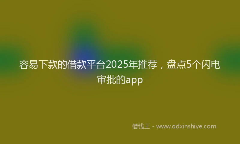 容易下款的借款平台2025年推荐，盘点5个闪电审批的app