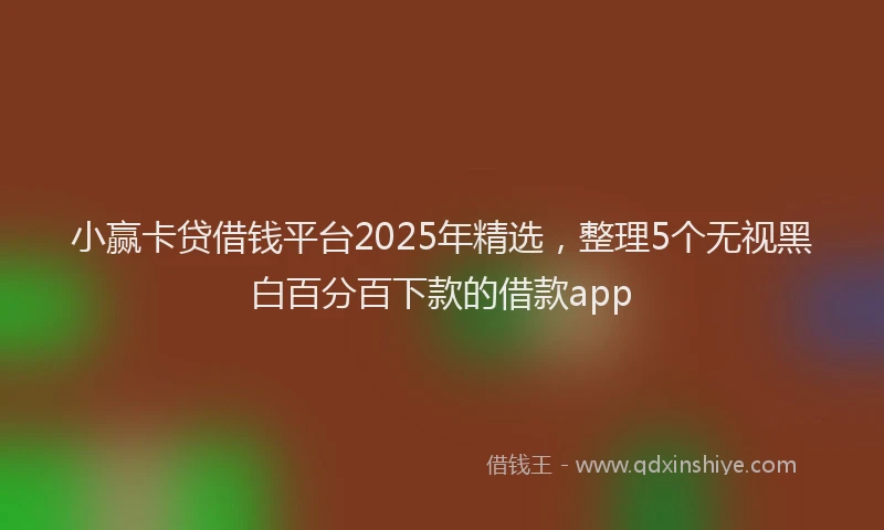 小赢卡贷借钱平台2025年精选，整理5个无视黑白百分百下款的借款app