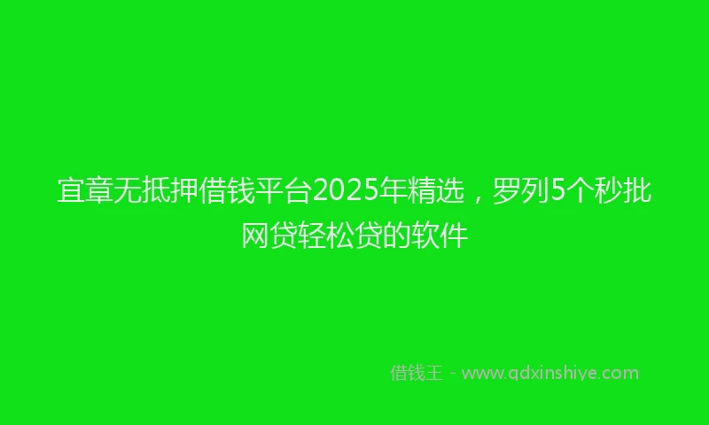 宜章无抵押借钱平台2025年精选，罗列5个秒批网贷轻松贷的软件