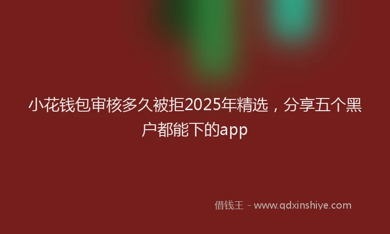小花钱包审核多久被拒2025年精选，分享五个黑户都能下的app