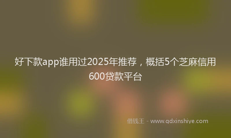 好下款app谁用过2025年推荐，概括5个芝麻信用600贷款平台
