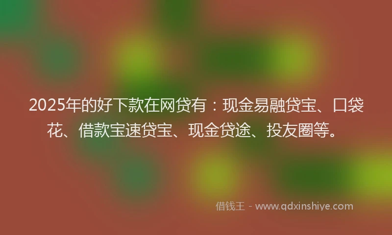 2025年的好下款在网贷有：现金易融贷宝、口袋花、借款宝速贷宝、现金贷途、投友圈等。