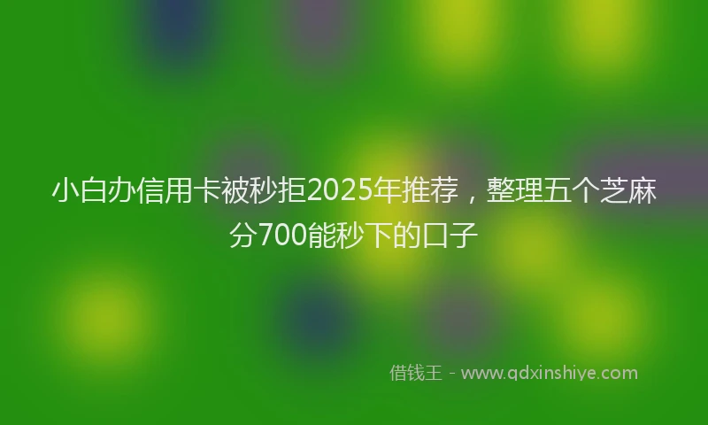 小白办信用卡被秒拒2025年推荐，整理五个芝麻分700能秒下的口子