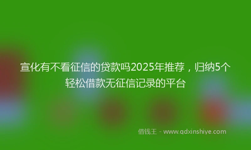 宣化有不看征信的贷款吗2025年推荐，归纳5个轻松借款无征信记录的平台