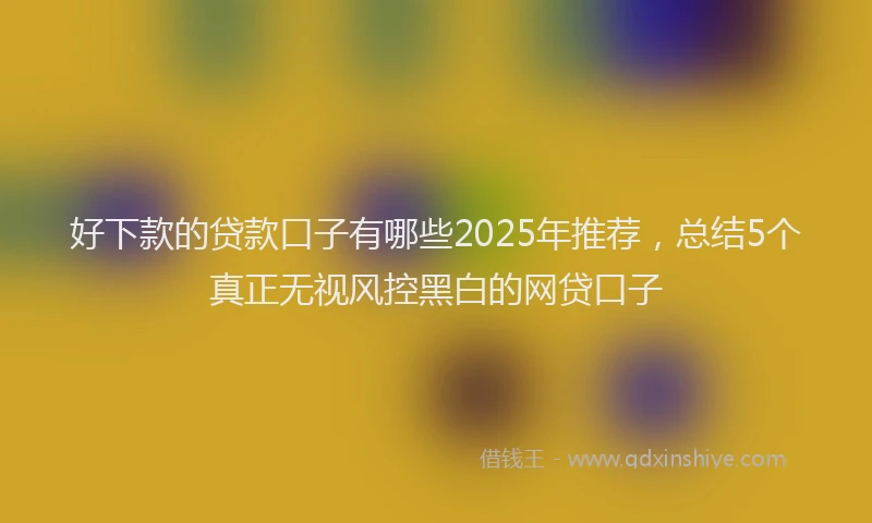 好下款的贷款口子有哪些2025年推荐，总结5个真正无视风控黑白的网贷口子