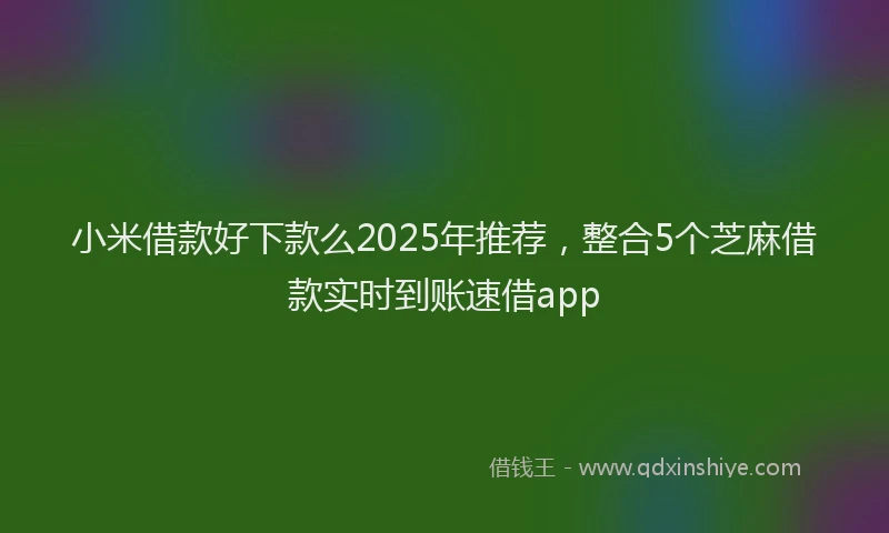 小米借款好下款么2025年推荐，整合5个芝麻借款实时到账速借app