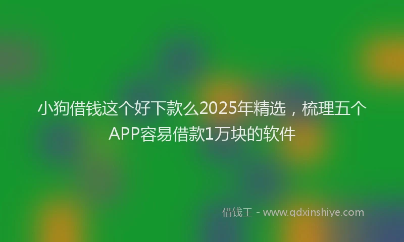 小狗借钱这个好下款么2025年精选，梳理五个APP容易借款1万块的软件