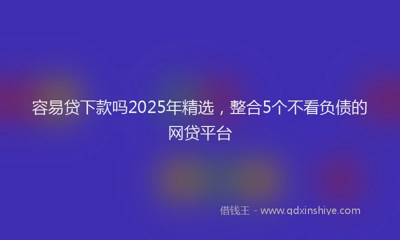 容易贷下款吗2025年精选，整合5个不看负债的网贷平台
