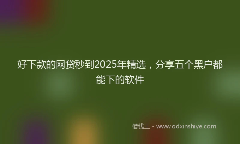 好下款的网贷秒到2025年精选，分享五个黑户都能下的软件