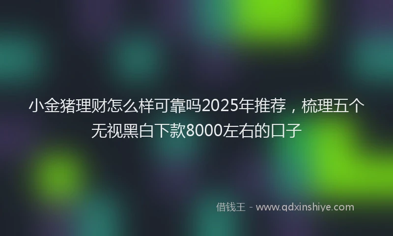 小金猪理财怎么样可靠吗2025年推荐，梳理五个无视黑白下款8000左右的口子