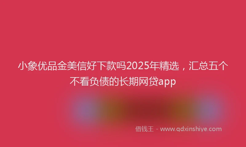 小象优品金美信好下款吗2025年精选，汇总五个不看负债的长期网贷app