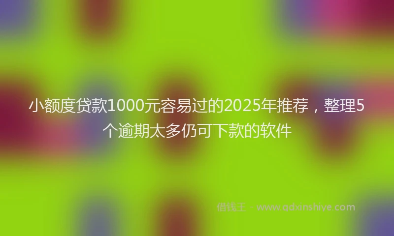 小额度贷款1000元容易过的2025年推荐，整理5个逾期太多仍可下款的软件
