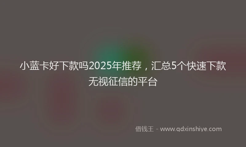 小蓝卡好下款吗2025年推荐，汇总5个快速下款无视征信的平台