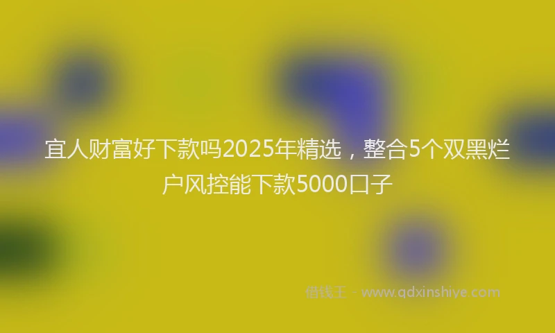 宜人财富好下款吗2025年精选，整合5个双黑烂户风控能下款5000口子