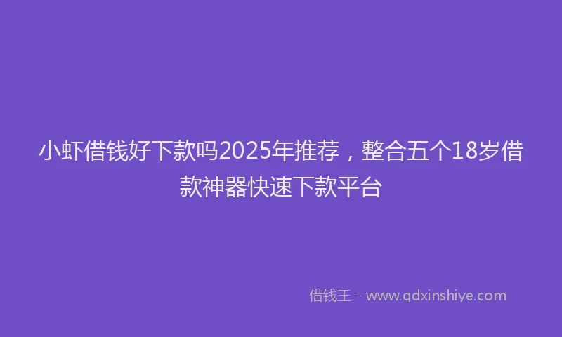 小虾借钱好下款吗2025年推荐，整合五个18岁借款神器快速下款平台