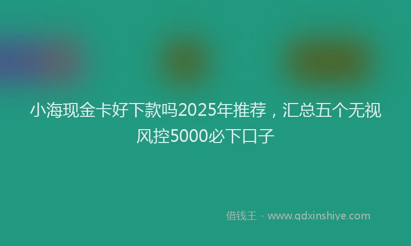 小海现金卡好下款吗2025年推荐，汇总五个无视风控5000必下口子