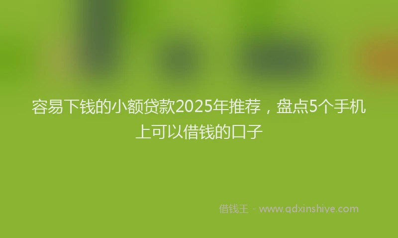 容易下钱的小额贷款2025年推荐，盘点5个手机上可以借钱的口子